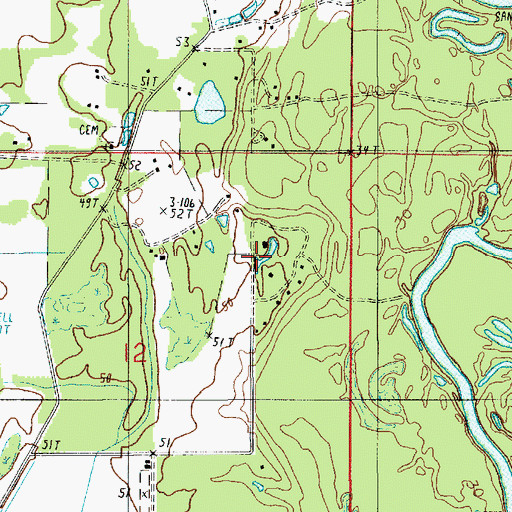 Topographic Map of United Methodist Camp, LA