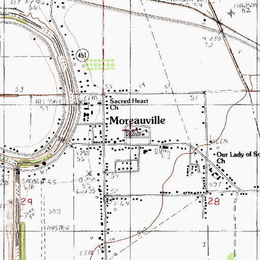 Topographic Map of Avoyelles High School, LA