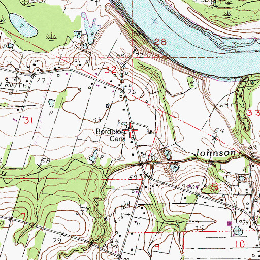 Topographic Map of Bordelon Cemetery, LA