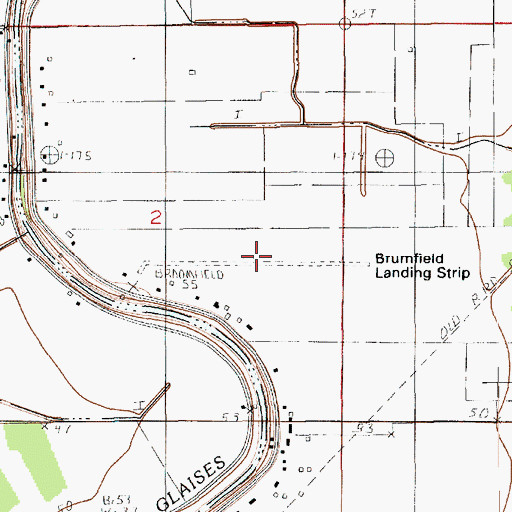 Topographic Map of Brumfield Landing Strip, LA