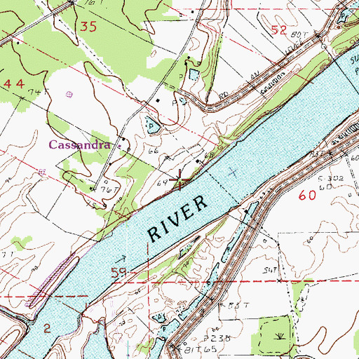 Topographic Map of Cassandria Landing, LA