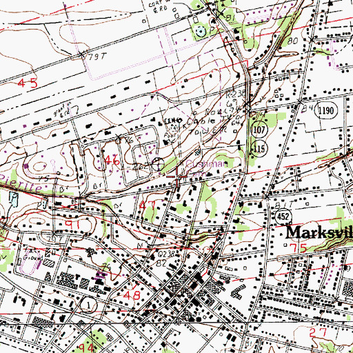 Topographic Map of Cushman Cemetery, LA