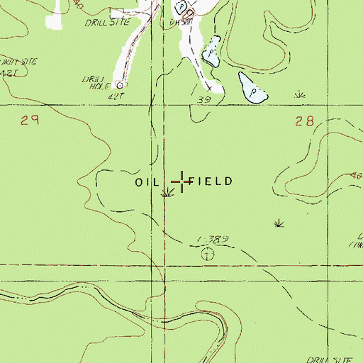 Topographic Map of Five Mile Bayou Oil Field, LA
