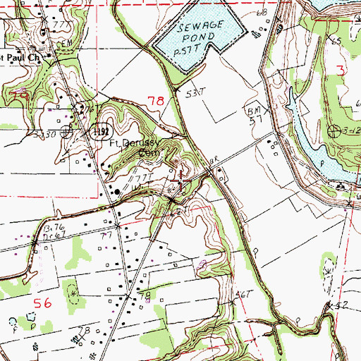 Topographic Map of Fort De Russy, LA