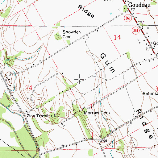Topographic Map of Gum Ridge (historical), LA