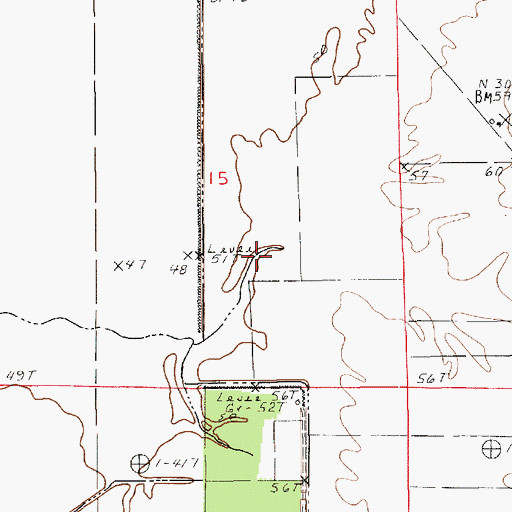 Topographic Map of Heifer Lake (historical), LA