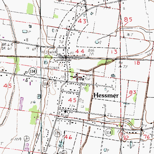 Topographic Map of Avoyelles Parish Alternative Site, LA