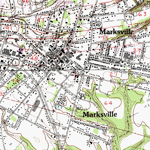Topographic Map of Marksville Catholic School, LA