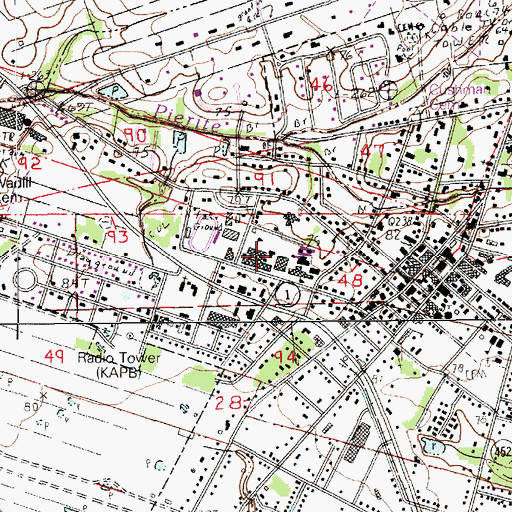 Topographic Map of Marksville Elementary School, LA