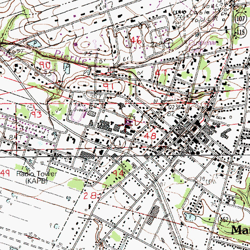 Topographic Map of Marksville High School, LA
