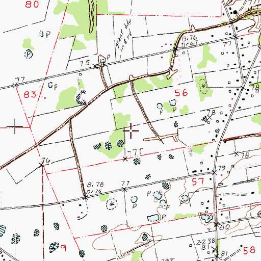 Topographic Map of Marksville Oil Field, LA