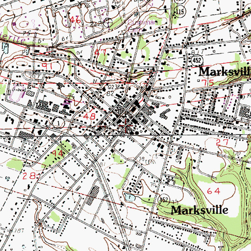 Topographic Map of Marksville Public Library, LA