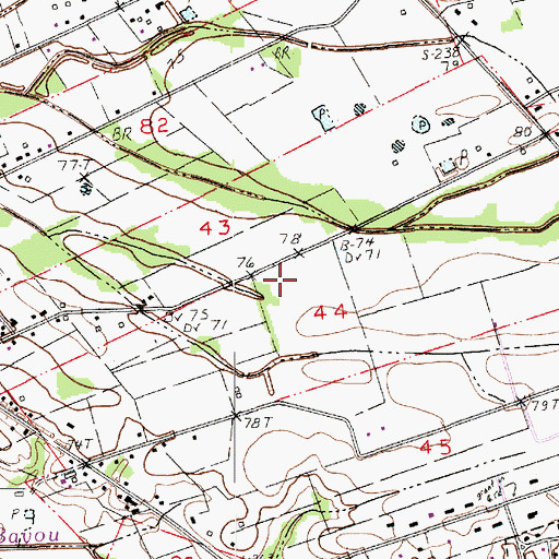 Topographic Map of Marksville Townsite Oil Field, LA