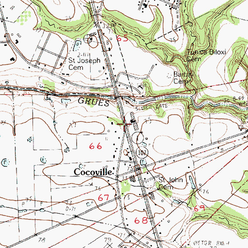 Topographic Map of Nicks (historical), LA