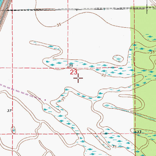 Topographic Map of North Bayou Jack Oil Field, LA