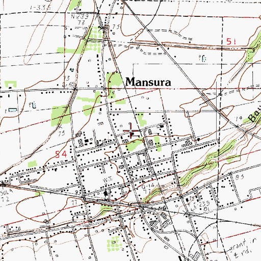 Topographic Map of Our Lady of Victory School, LA