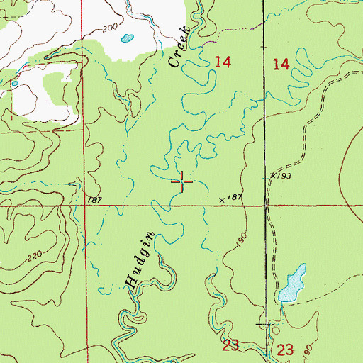 Topographic Map of Sanders Creek, AR