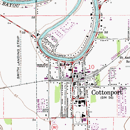 Topographic Map of Saint Mary's Assumption School, LA