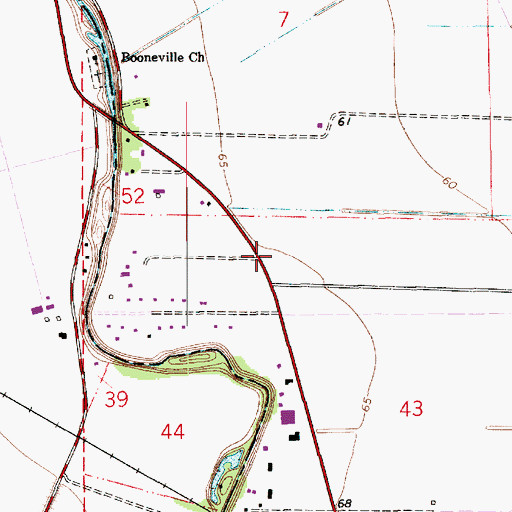 Topographic Map of Shirley (historical), LA