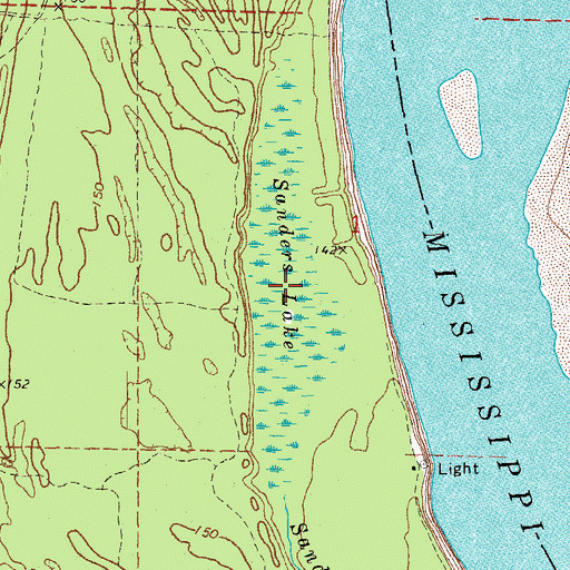 Topographic Map of Sanders Lake, AR