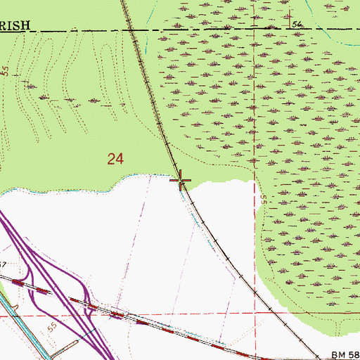Topographic Map of Stewart (historical), LA