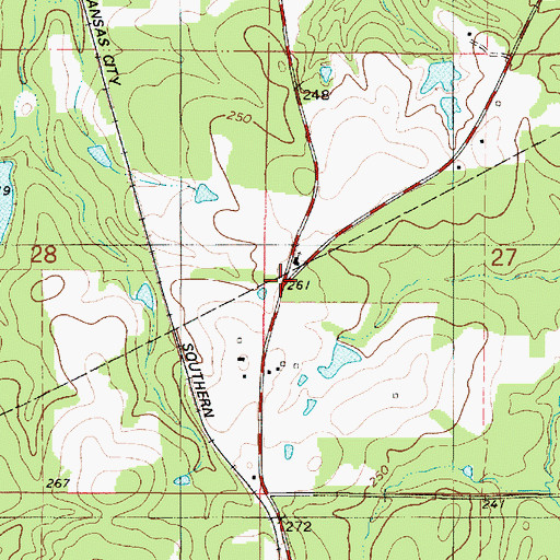 Topographic Map of Bayou Pierre, LA
