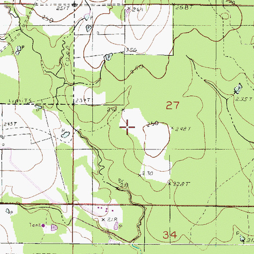 Topographic Map of Caspiana Gas Field, LA