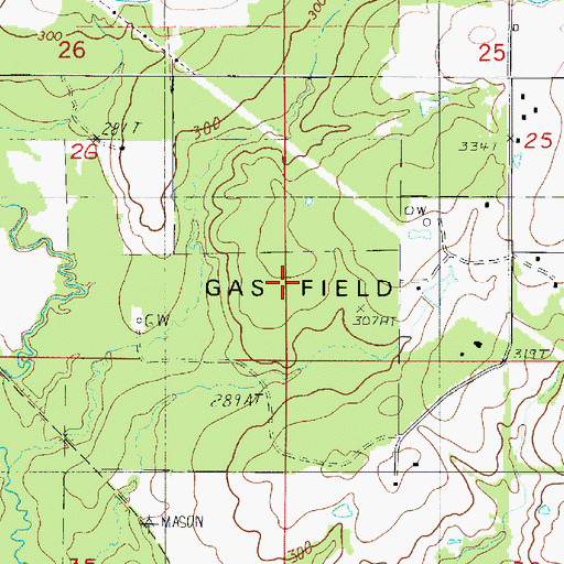 Topographic Map of Chatman Bayou Oil and Gas Field, LA
