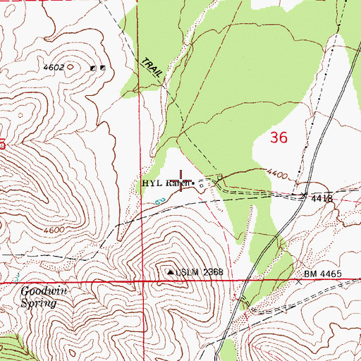 Topographic Map of HYL Ranch, AZ