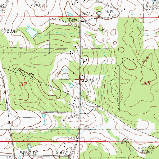 Topographic Map of Coker, LA
