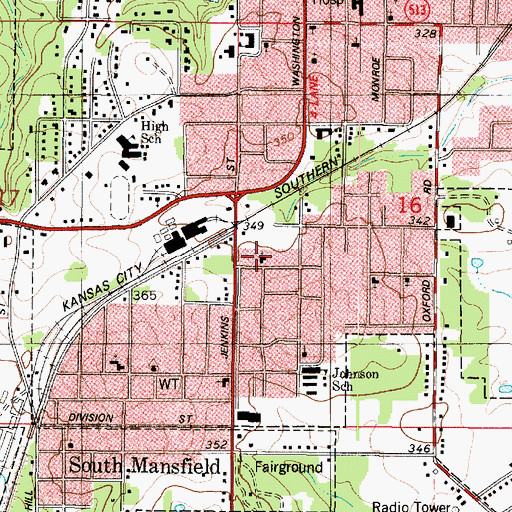Topographic Map of Corinth Baptist Church, LA