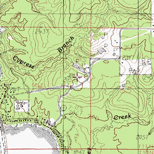 Topographic Map of Cypress Branch Gas Field, LA