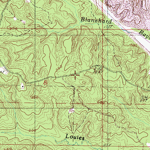 Topographic Map of Dolette Hills, LA