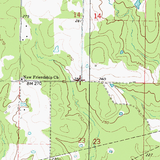Topographic Map of Dona (historical), LA