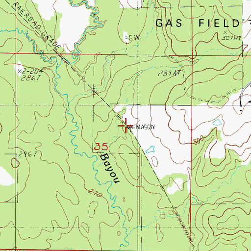 Topographic Map of Eudora (historical), LA