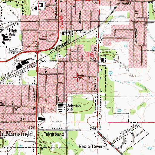 Topographic Map of Fellowship Baptist Church, LA