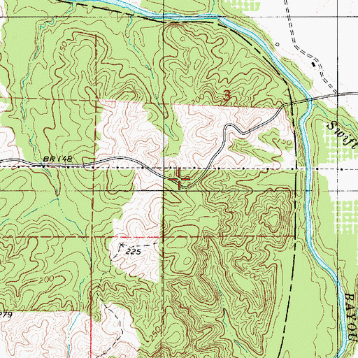 Topographic Map of Fortson (historical), LA