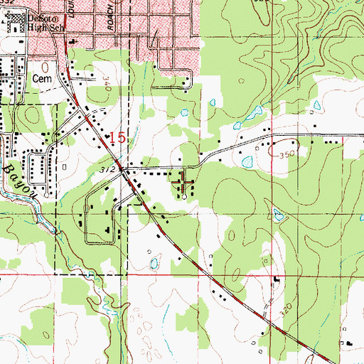 Topographic Map of Hickory Hills Estates, LA
