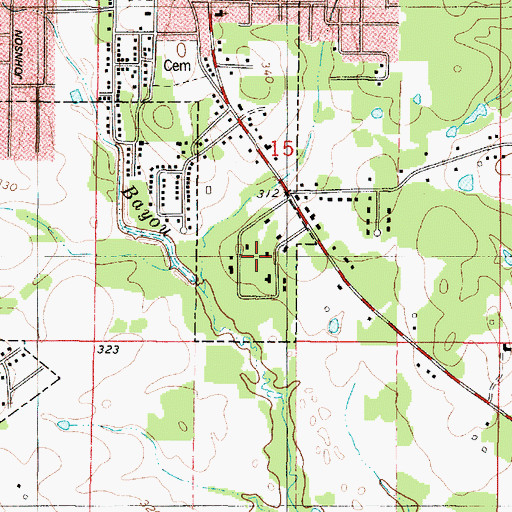 Topographic Map of Highland Park, LA