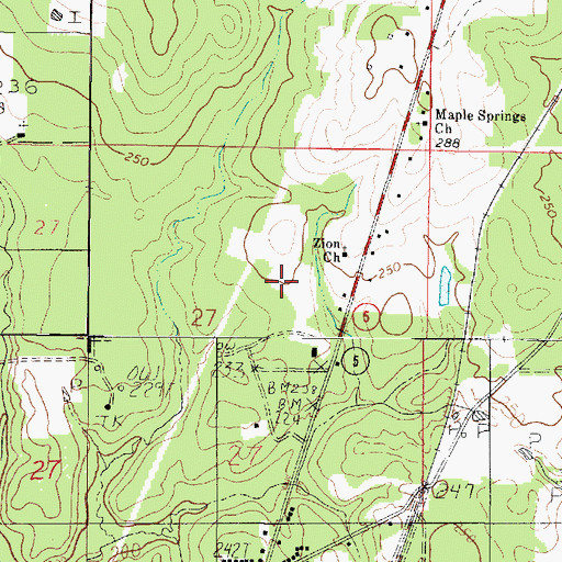 Topographic Map of Logansport High School, LA
