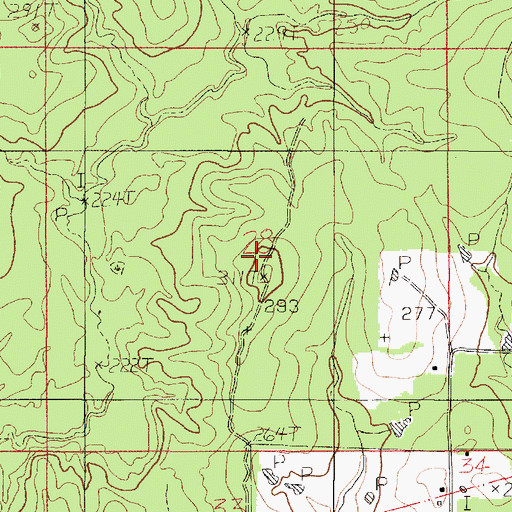 Topographic Map of Lula Gas Field, LA