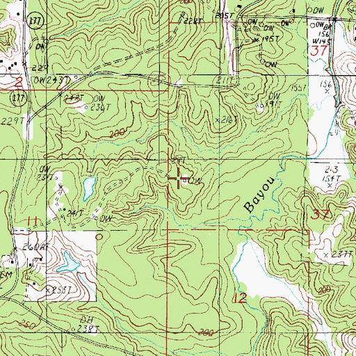 Topographic Map of Mineral (historical), LA