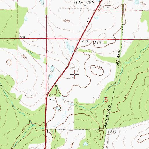 Topographic Map of North DeSoto High School, LA