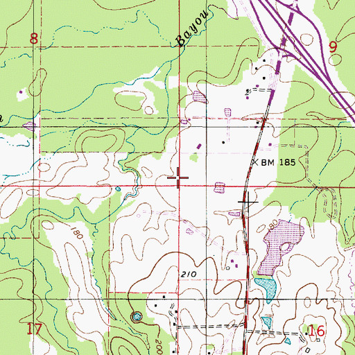 Topographic Map of North Holly Gas Field, LA