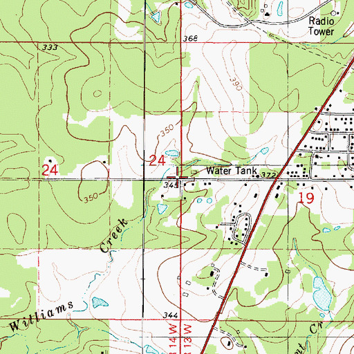 Topographic Map of Oak Hill, LA