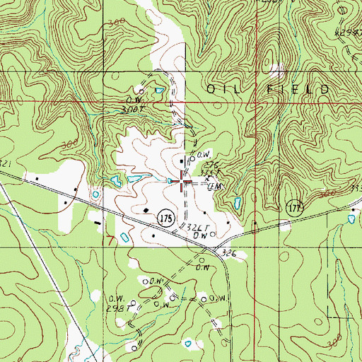 Topographic Map of Old Pleasant Hill, LA