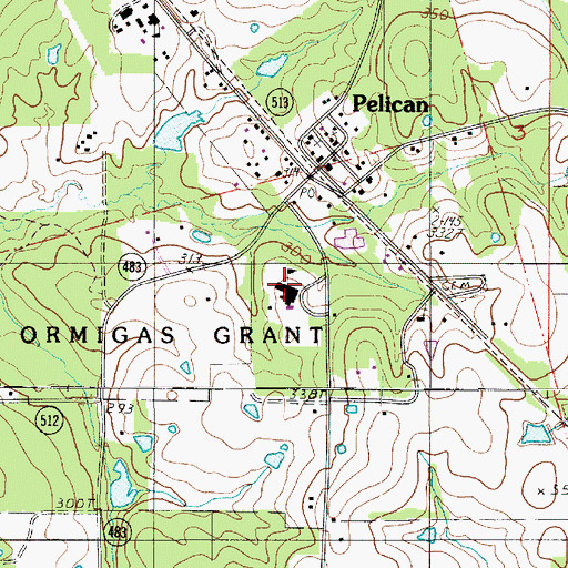 Topographic Map of Pelican All Saints High School, LA