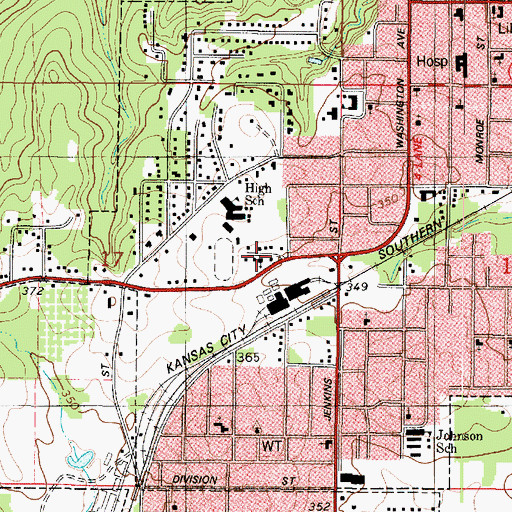 Topographic Map of Saint James African Methodist Episcopal Church, LA