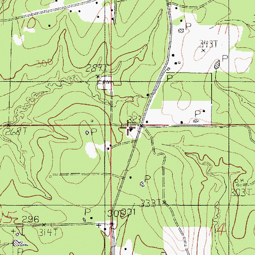 Topographic Map of Shady Grove United Methodist Church, LA