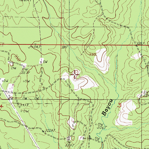 Topographic Map of Ten Mile Bayou Oil and Gas Field, LA